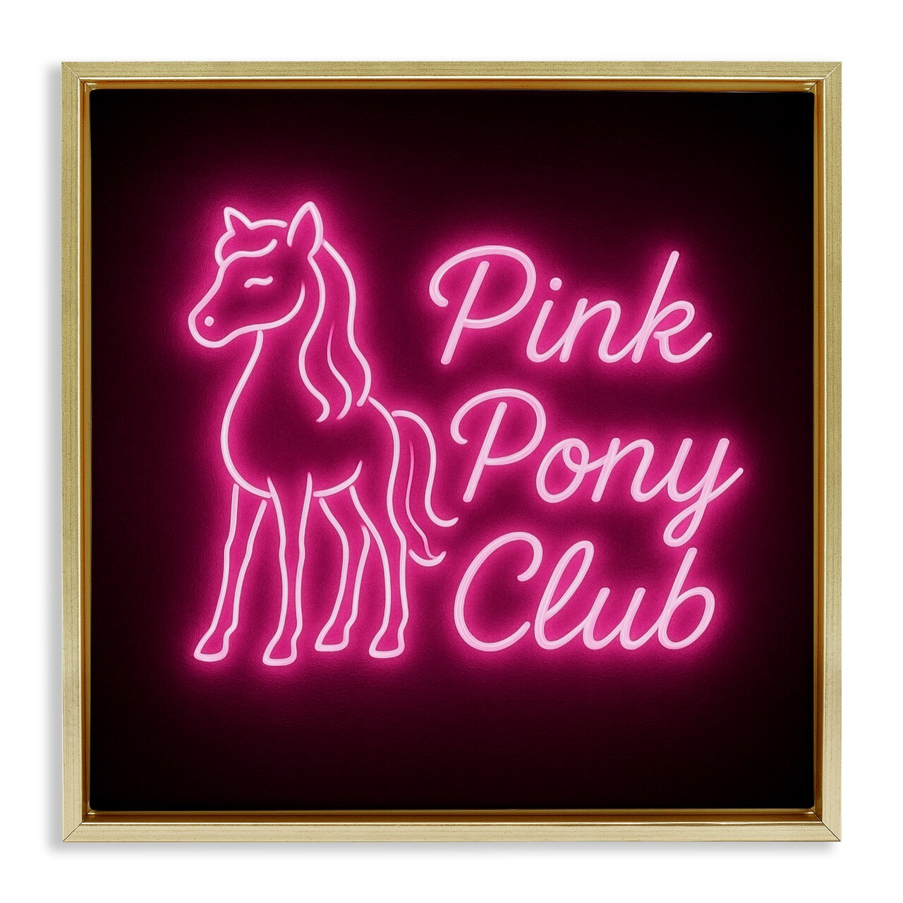 Stupell Industries Pink Pony Club Neon Floating Frame, design by Grotto Studios